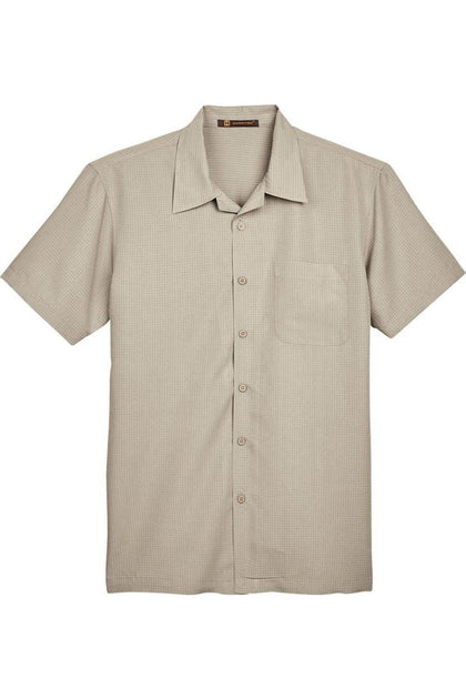 Harriton Barbados Textured Camp Shirt Beige XXXLarge 2