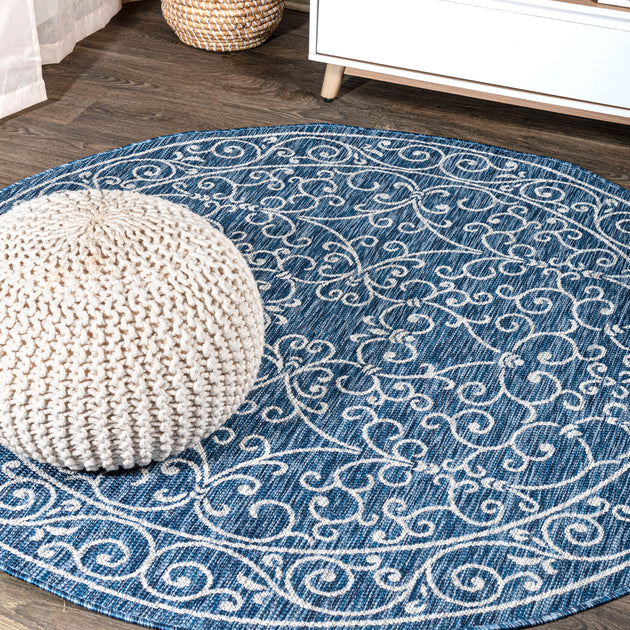Jonathan Y Charleston Round Area Rug Navy 2