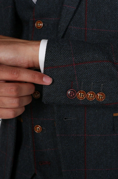 Paul Andrew Madrid Check Tweed Blazer Black US 52 4