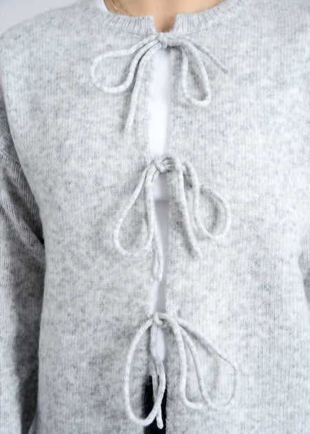 RD Style Calla Tie Front Cardigan Grey Medium 4