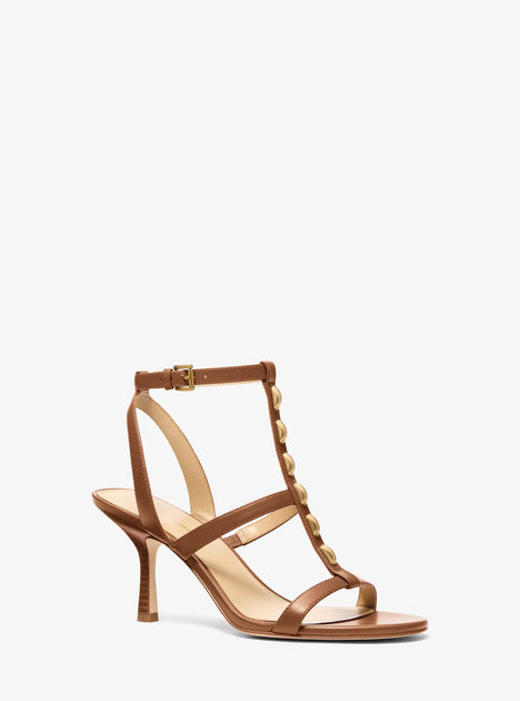 Michael Kors Nara Studded Leather Sandal Black US 8.5 2