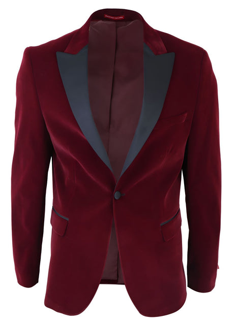 TruClothing Weinroter Samt Smoking Blazer 2