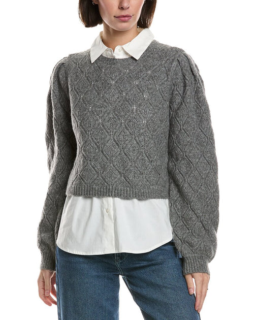 Ted Baker Pointelle Sweater Grey Small 2