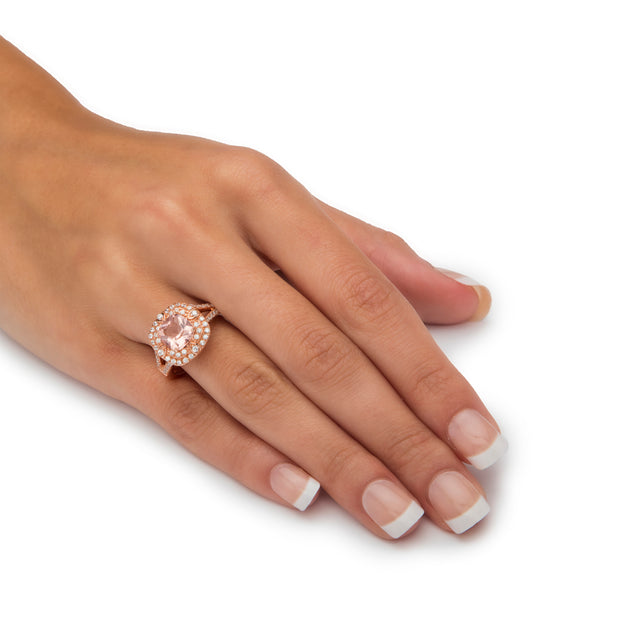 Palm 2.03TCW Simulated Morganite Rose Gold-Plated Ring Pink US 8 4