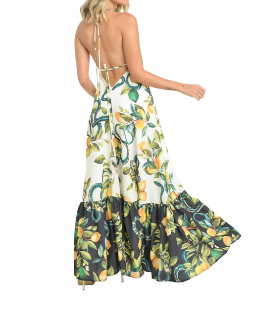 Steffany Milano Citrus Blossom Maxi Dress Multi Small 3