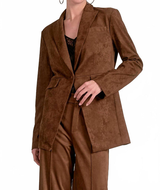 Elan Suede Blazer Brown Large 2