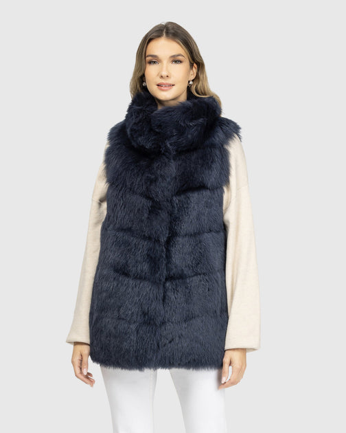 Gorski Merinillo Shearling Vest Blue Large 3