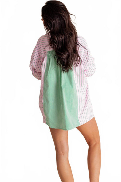Peach Love Short And Button Up Set Purple Large 4