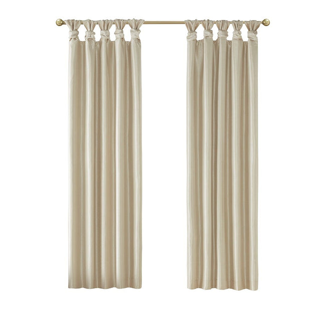 BreeBe Twist Tab Total Blackout Window Curtain Panel Champagne 50x95 3