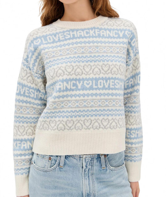 LoveShackFancy Emberly Wool Fair Isle Pullover Beige Medium 4