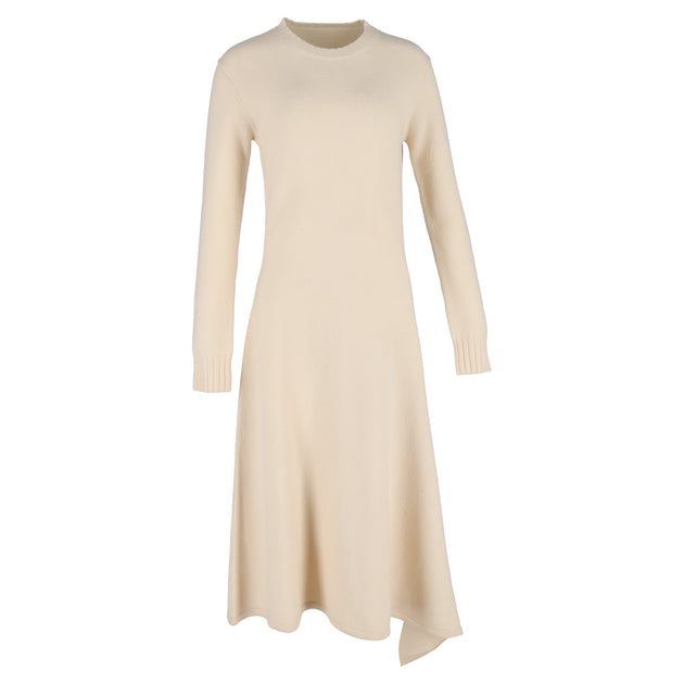 jil sander cream dress Satin-crepe midi dress - cream