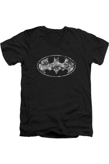 Gildan Batman Urban Camo Shield V-Neck T-Shirt Black Medium 2