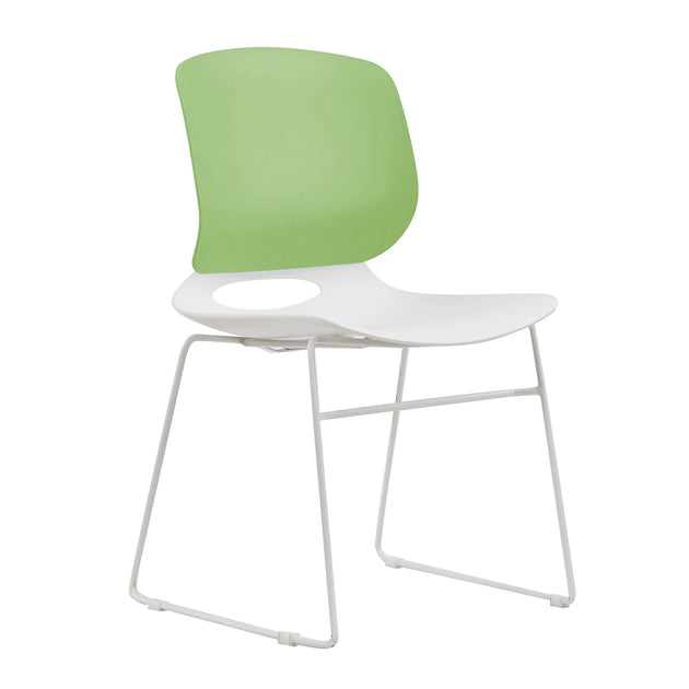 Streamdale Stacking Chair White Blue Green 4