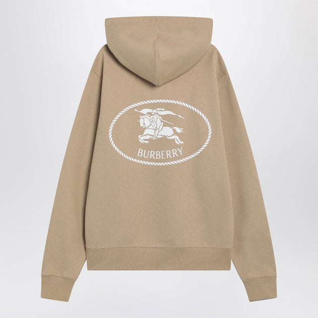 【関税&送料込】Burberry Knight Stamp Beige Hoodie Knight Stamp Cotton Hoodie in Flax beige - Men | Burberry