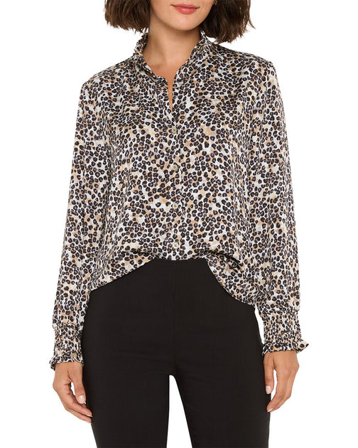 Nic + Zoe Little Leopard Top Brown XSmall 2