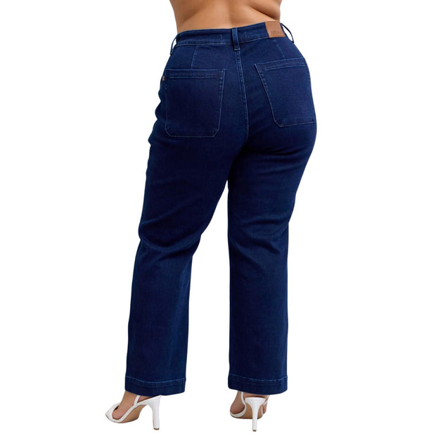 Judy Blue Work Wear Knee Patch Straight Jeans Bleu US 24W 4