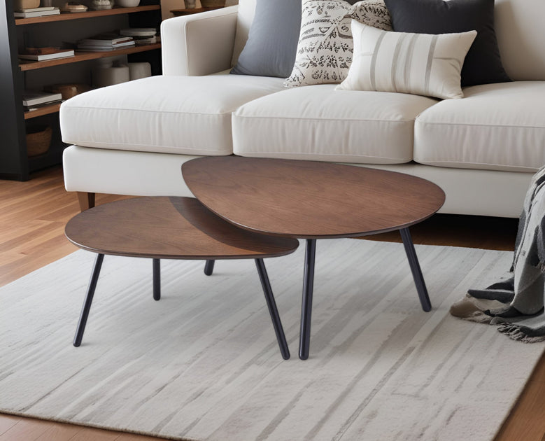 Hivvago 17" Nested Tables Black/Brown 2