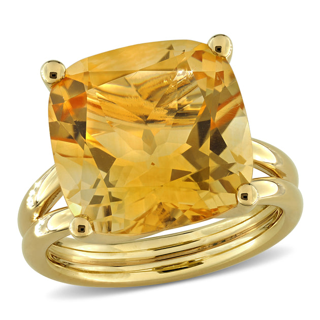 Mimi & Max Citrine Solitaire Cocktail Ring Gold US 7 2