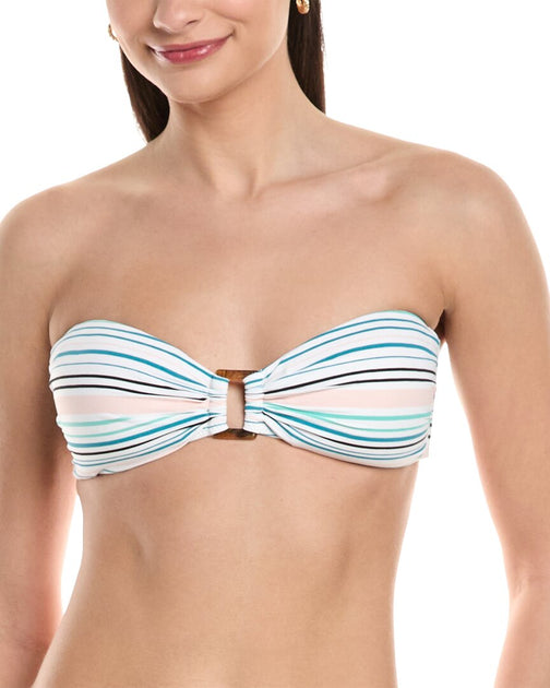 Helen Jon Hook Back Tortoise Bandeau Top Weiß XS 2