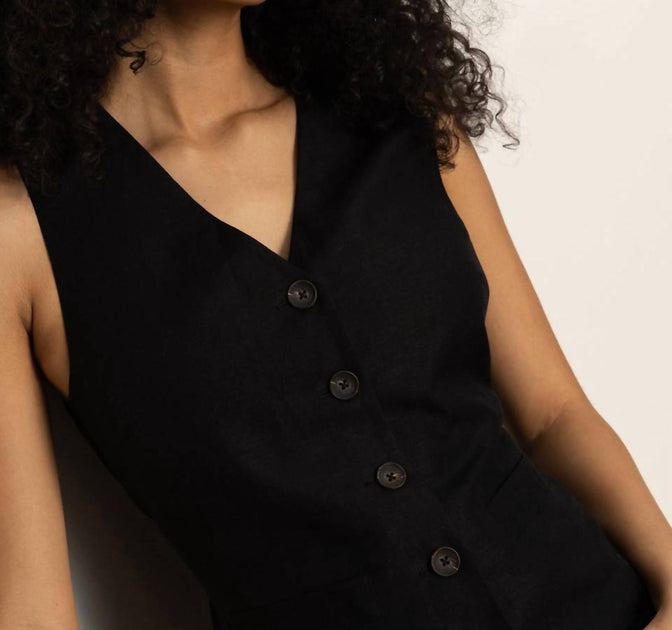 Sanctuary Relaxed Modern Vest In Black | ShopSimon