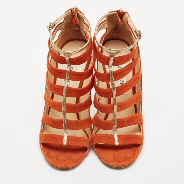 Jimmy Choo Gladiator Sandals Orange EU 37.5 4