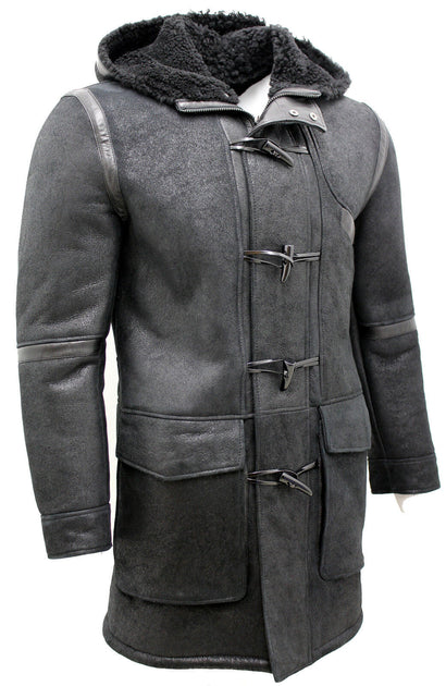 Infinity Men's Hooded Duffle Coat Montpellier Grey Small 4