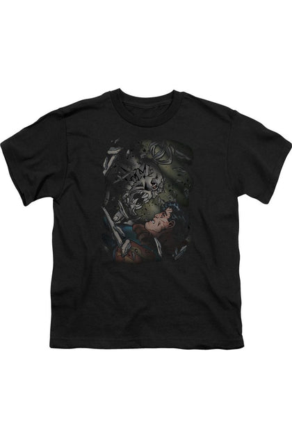 Gildan Superman Epic Battle Youth T-Shirt Black Medium 2