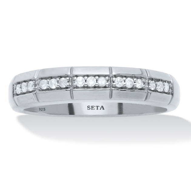 Palm Men's Slit Band Ring Silver US 11 2