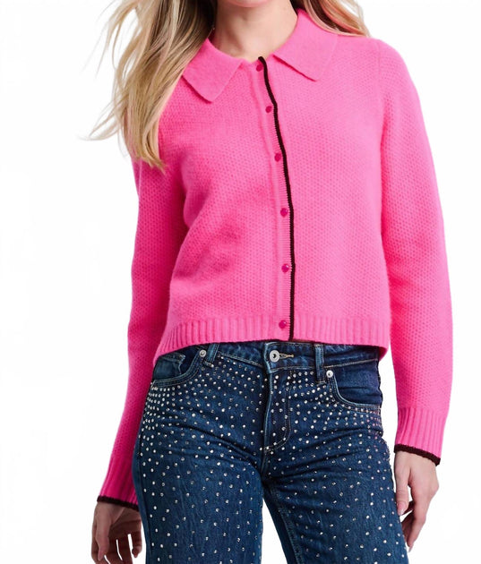 Lisa Todd Honeycomb Textured Cardigan Pink XS 2