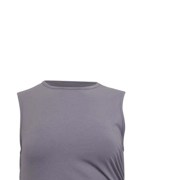 Theory Gathered Sleeveless Mini Dress Grey XS 3