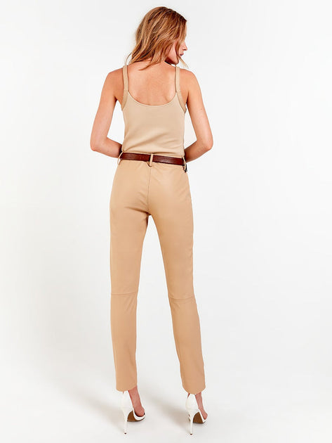 AS by DF Jordan Recycled Leather Trousers Brown US 2 3