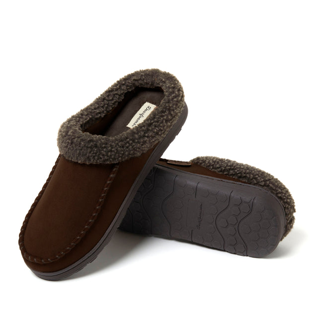 Dearfoams Microsuede Clog Slipper Beige Large 5