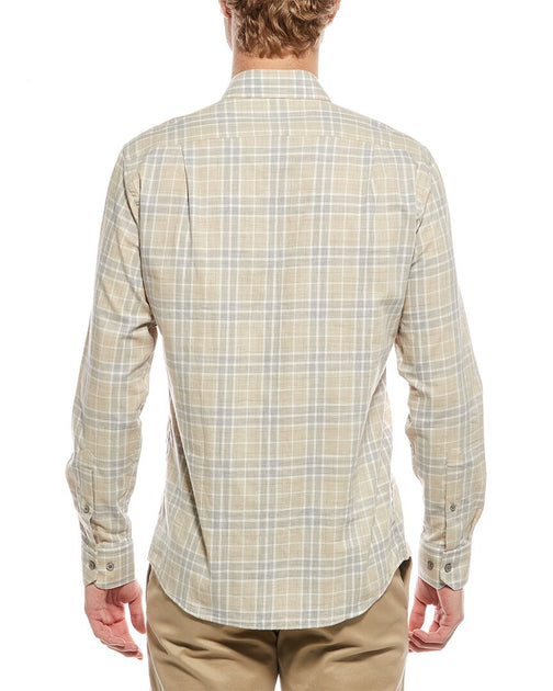 Scott Barber Weekend Heathered Plaid Hemd Gelb XL 3