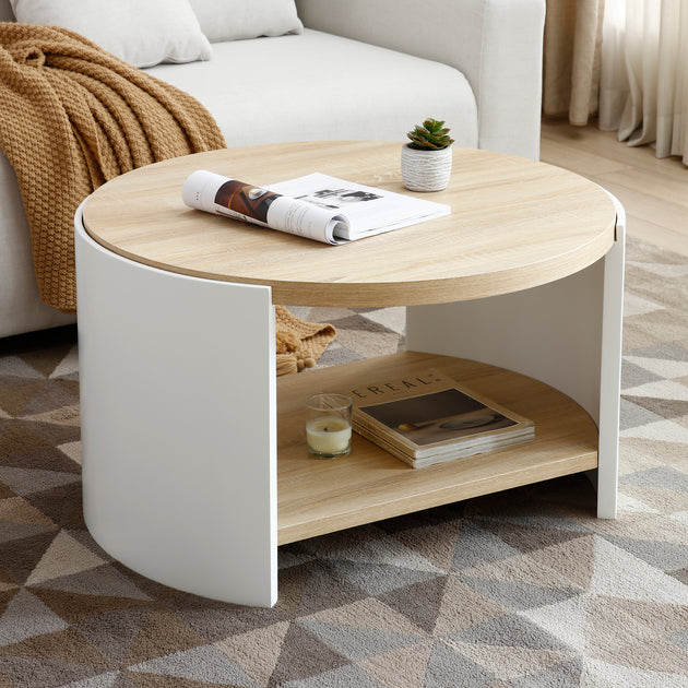 Streamdale 31" Round Coffee Table Brown 2
