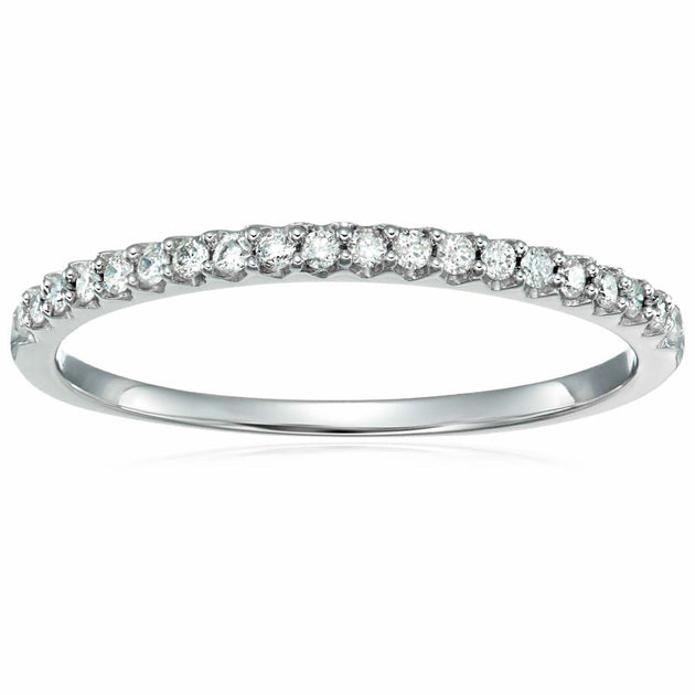 Vir Jewels Micropave Diamond Wedding Band White US 5.5 2