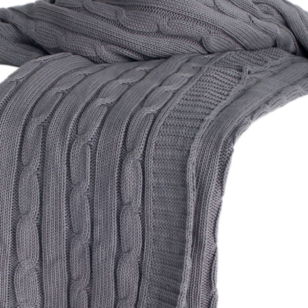 Hivvago Throw Blanket Light Gray 3