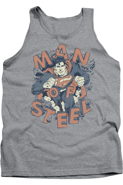 Gildan Superman Coming Through Débardeur Gris Medium 2