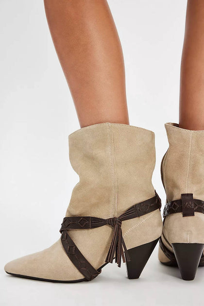 Free People Bronte Belt Wrap Boot Beige US 9.5 3
