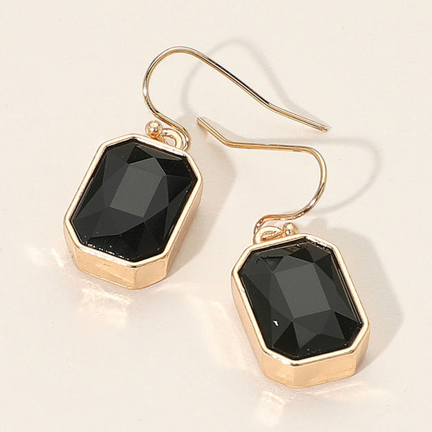 FASHNZFAB Faceted Drop Earrings Pink 4