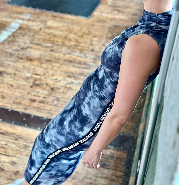 Tueba Megan Marble Midi Dress Blue Medium 3