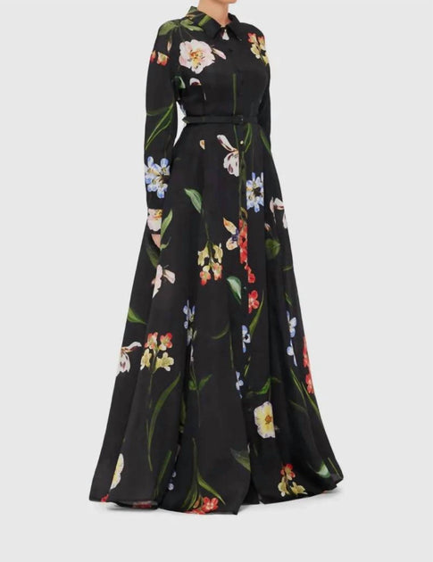 LEO LIN Josephine Maxi Dress Blue US 4 3