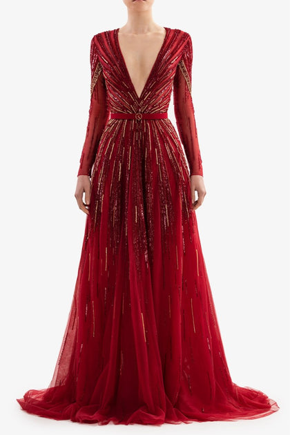 Saiid Kobeisy Long Dress Red EU 44 4