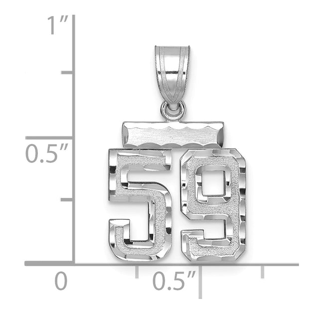 Diamond2Deal Number 59 Charm Pendant Silver 3