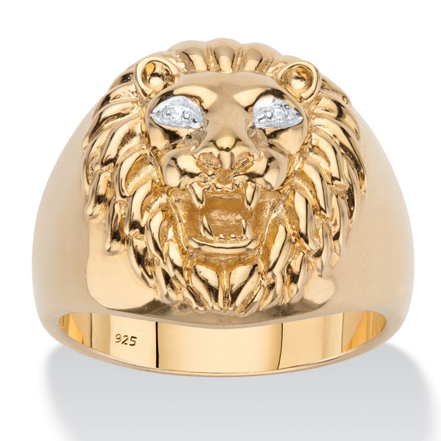 Palm Men's Lion Head Ring Gold US 9 2