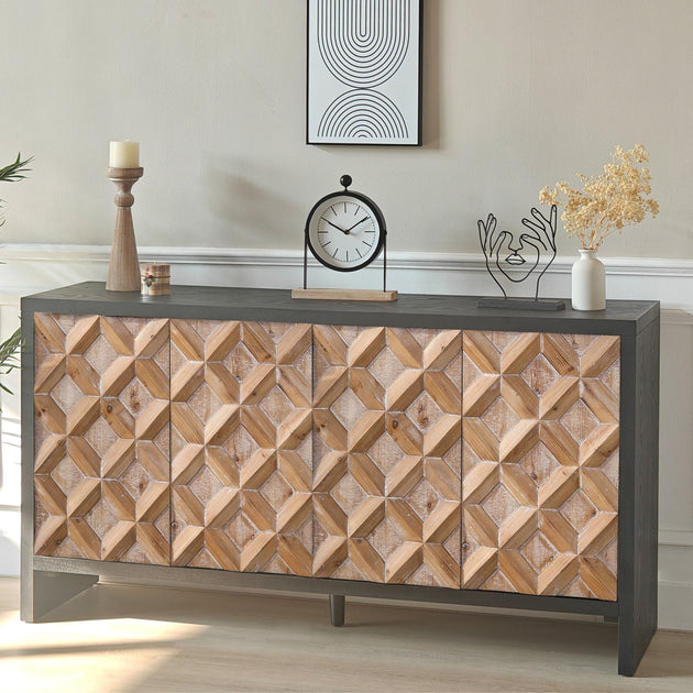 Streamdale Rustic Wood Cabinet 3