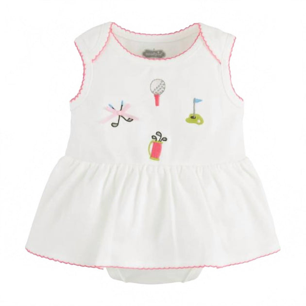 Mudpie Kid's Golf Skirted Crawler White 6-9 Months 2