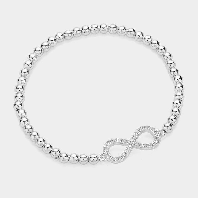 FASHNZFAB Infinity Charm Stretch Bracelet Silver One Size 3