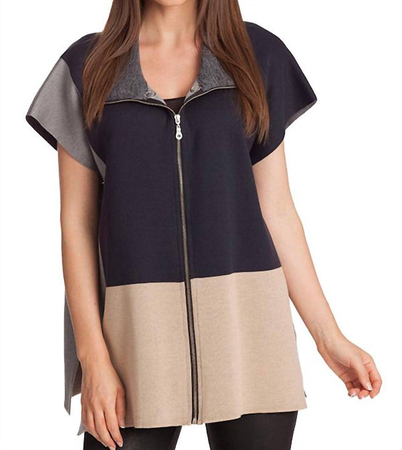 Angel Zip Poncho Blue Medium 2