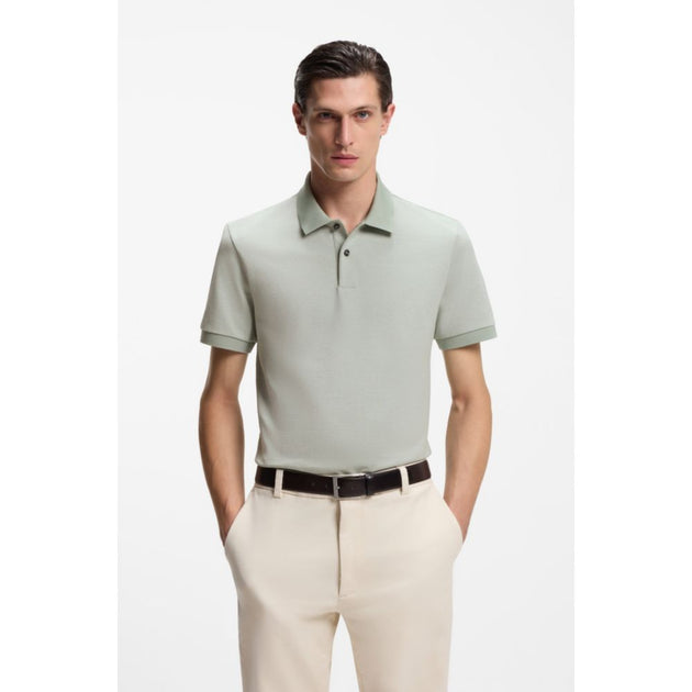 Boss Bubble-structure Polo Shirt Green Small 4
