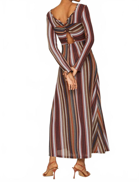 SOMETHING NAVY Striped Reversible Dress Multi Large 4